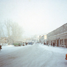 Зима в Томске. Улица Набережная реки Ушайки. Конец 1970-х - начало 1980-х годов