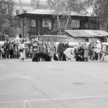 Выставка собак на стадионе «Труд», г. Томск, октябрь 1988 г.