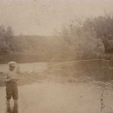 Рыбалка на берегу реки Ушайки, июль 1936 года. Г. Томск