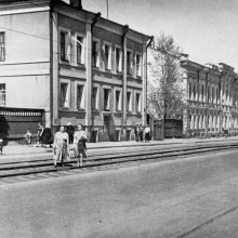 Трамвайные рельсы на ул. Розы Люксембург, г. Томск, 1958 год