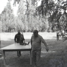 Теннисный стол. База отдыха ТИАСУР. Киреевск. 1975 год.