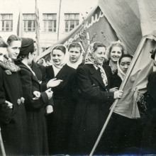 Студенты ТГУ. Демонстрация 1 мая 1957 года.