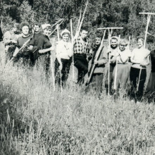 Студенты ТГУ на сельскохозяйственных работах. 1950-е годы.