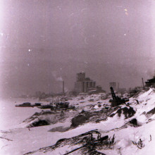 Вид на берег Томи и томский элеватор. 1986 год.