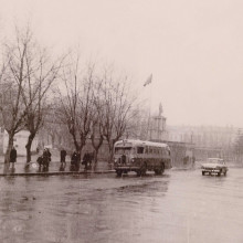 Площадь Революции в дождь, г. Томск, 1950-1960-е, фото Г. Абрамочкина