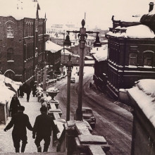 Октябрьский взвоз зимой, г. Томск, 1950-1960-е, фото Г. Абрамочкина