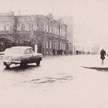 Проспект Ленина, справа - угол Верхнего гастронома, г. Томск, 1950-1960-е, фото Г. Абрамочкина